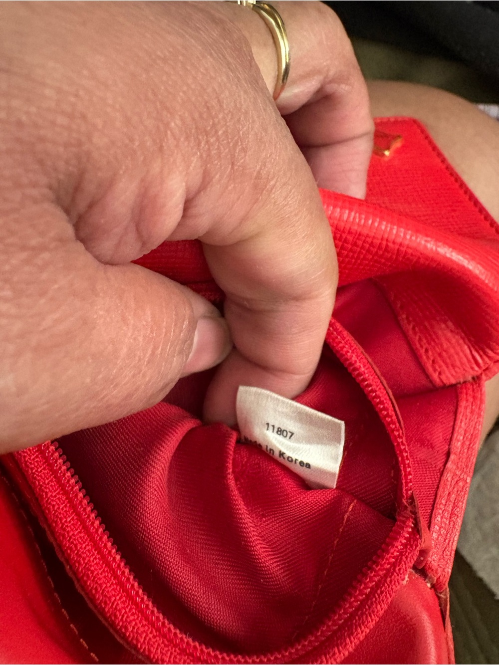 MCM Red Leather Fold Wallet with Gold Logo Accents - Picture 8 of 8